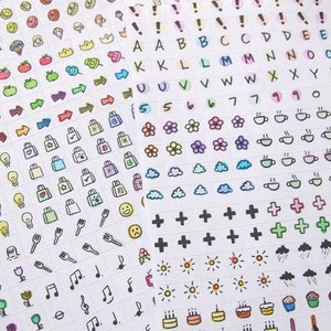 Doodle Stickers, Planner Sticker Pack, Stickers for Planners, Kawaii Face  Stickers,journal, Planner Supplies, 100 Stickers 