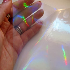 Self-Adhesive Holographic Vinyl Overlay Sticker - Smooth Rainbow Design