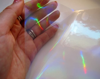 Self-Adhesive Holographic Vinyl Overlay Sticker - Smooth Rainbow Design