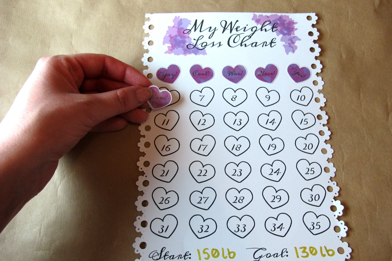 Cute Weight Loss Chart With Stickers Etsy