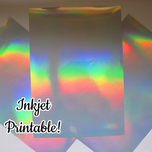 A4 Inkjet Printable Holographic Sticker Sheets Whirl - Etsy