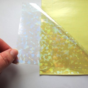 Holographic Sticker, Clear Self-adhesive Vinyl Overlay - Shattered ...