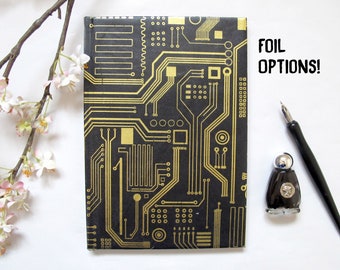 Circuit Board Themed Foil Notebook