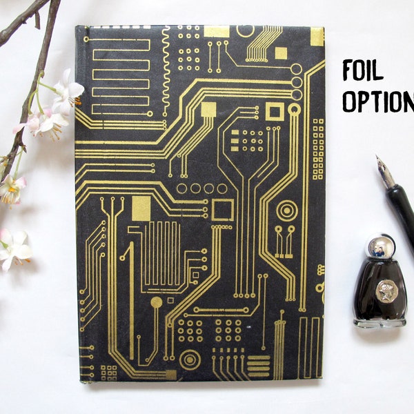 Circuit Board Themed Foil Notebook