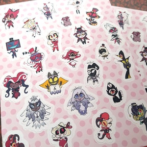 Hoja de pegatinas de Hazbin Hotel Chibis