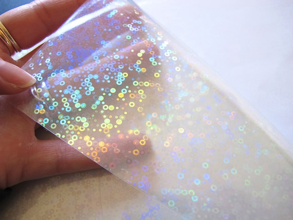 Self-adhesive Holographic Vinyl Overlay Sticker Scattered Dot Design 