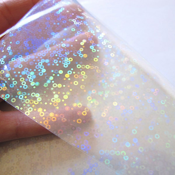 Self-Adhesive Holographic Vinyl Overlay Sticker - Scattered Dot Design