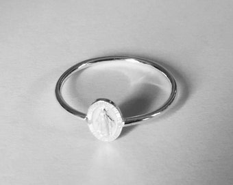 Bague Médaille Miraculeuse Argent massif (bague vierge Marie Petit modèle)