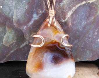 Hand-made Wire Wrapped Cabochon - Fire Agate