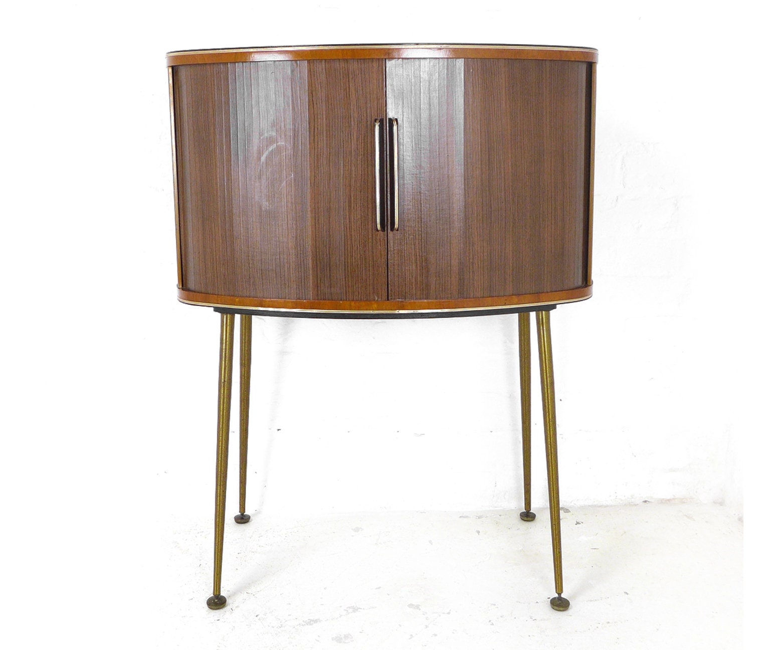 Mid Century Drinks / Cocktail Tambour Doors & Atomic Etsy