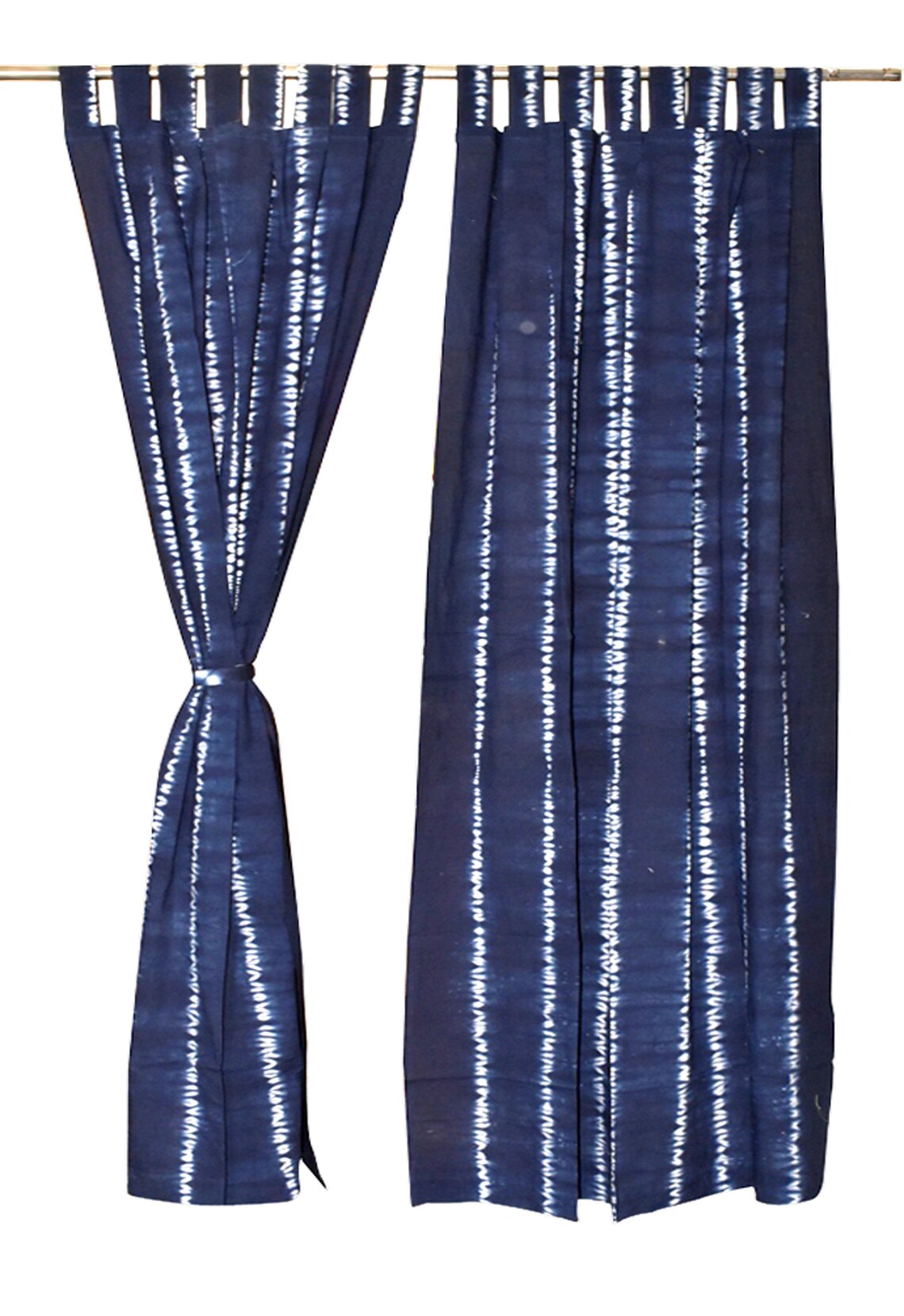 Bohemian curtain Boho decor Beach curtains blue and white Etsy