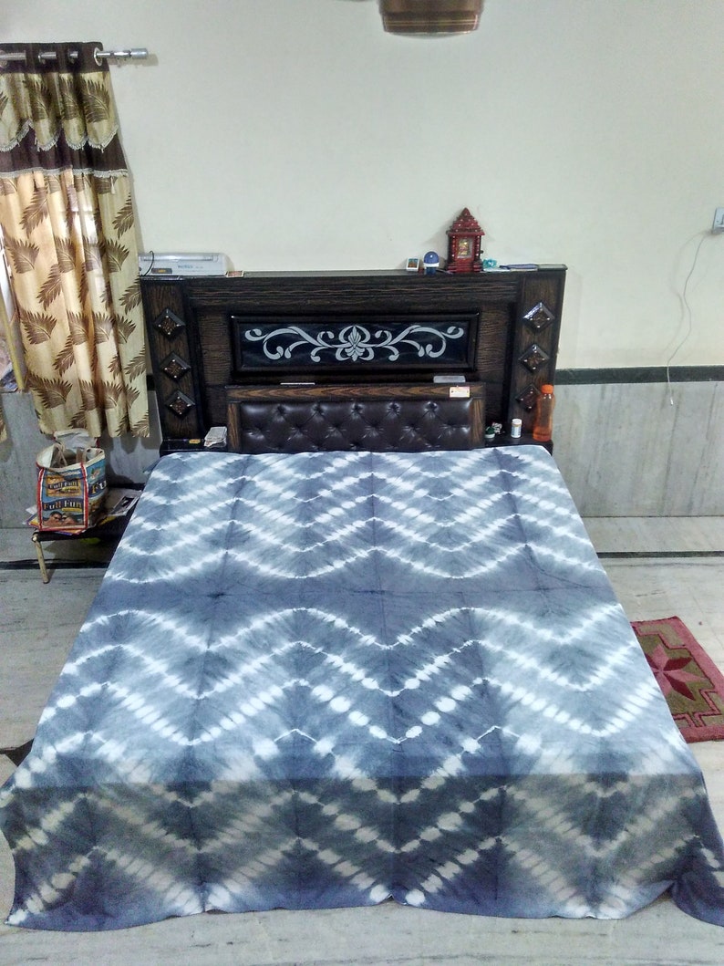 Shibori Tie Dye Print King Size Double Bed Sheet Soft Cotton Image 0