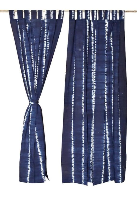 Bohemian Curtain Boho Decor Beach Curtains Blue And White Etsy