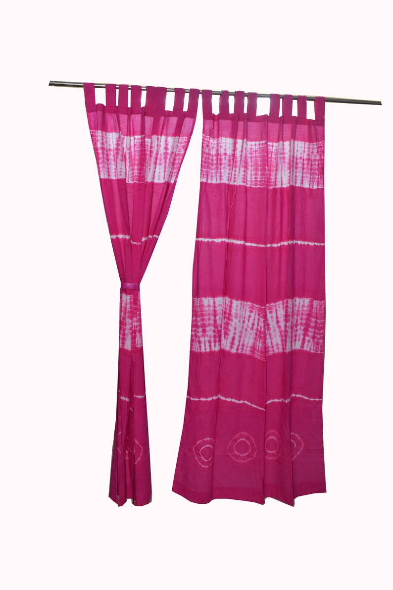 Set of Two Tie Dye Shibori Boho Curtains Bohemian Curtains Etsy