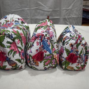 Sacchetto lavabile per articoli da toeletta floreali / Sacchetto piccolo da trasporto / Borse organizer / Sacchetto cosmetico / Kit per il trucco / Sacchetto da viaggio / Beauty case / Set da 3