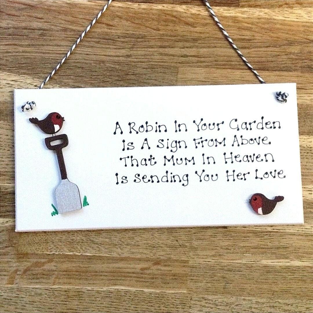 Personalized Robin Remembrance Plaque: Handmade Wooden Memorial Gift - Etsy