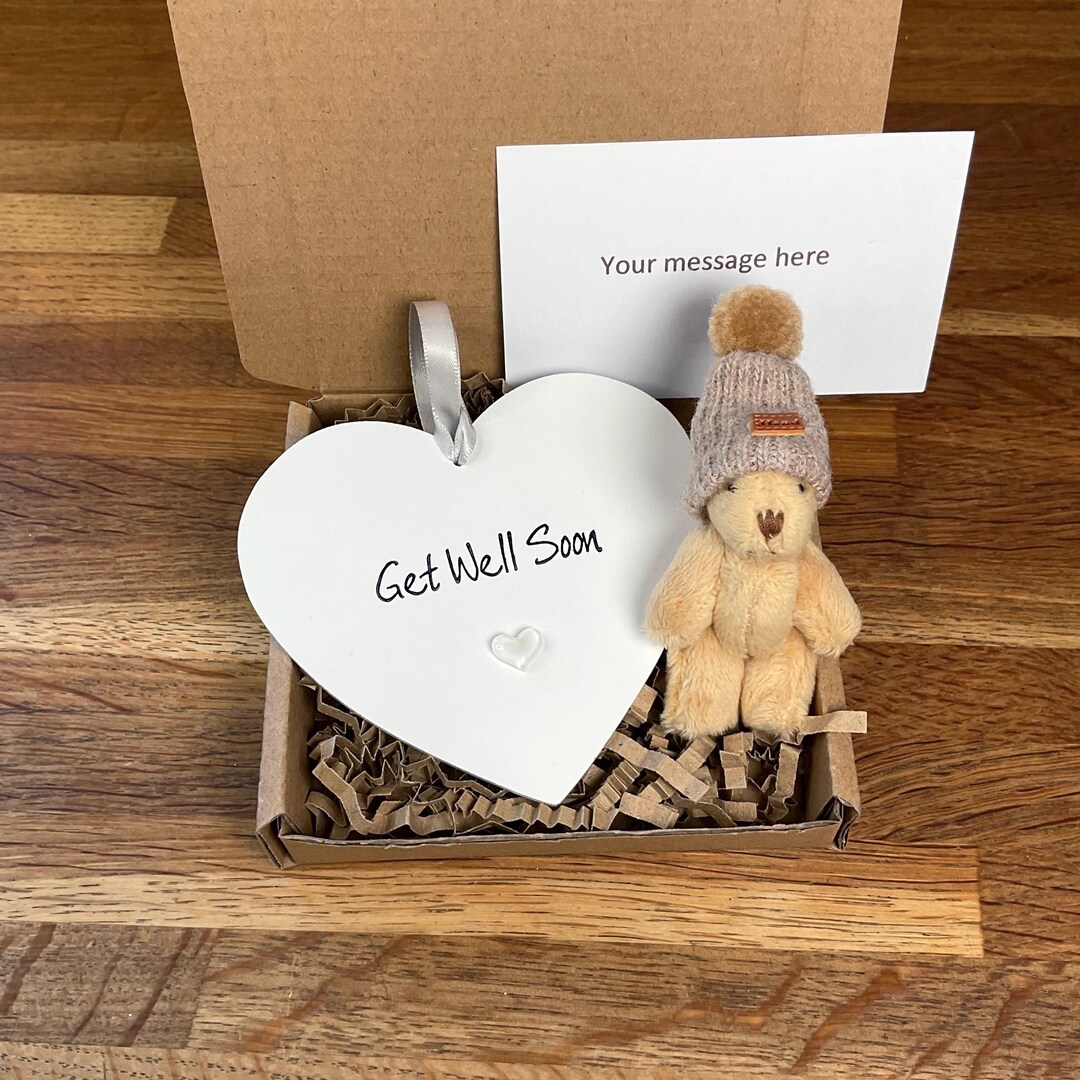 Get Well Soon Gift Box - Sending Love - Thinking of You - 10cm 3D ...