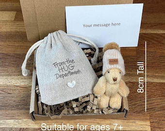 Sending Hugs Gift Bag: 6cm Pocket Teddy Bear, Emotional Support, Thinking of you, Thank You Gifts