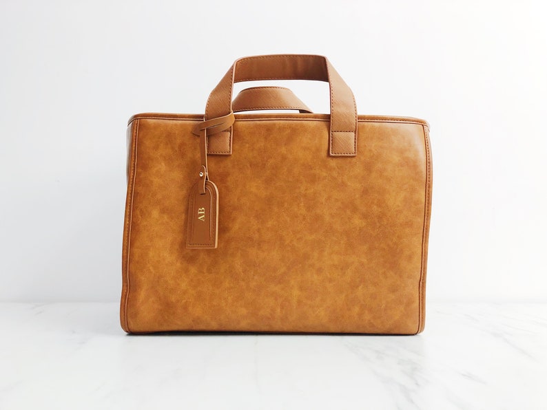 Gold Hardware Rustic Brown Leather Tote Bag Waterproof Diaper Valerie Constance Customizable Strap Options Canvas Leather Chain