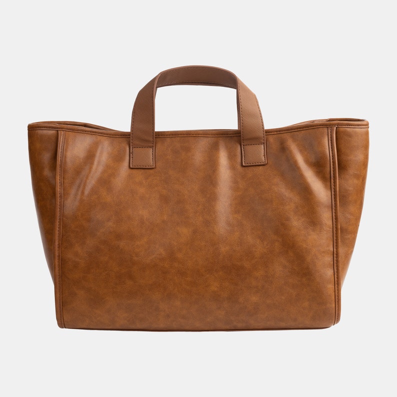 Gold Hardware Rustic Brown Leather Tote Bag Waterproof Diaper Valerie Constance Customizable Strap Options Canvas Leather Chain