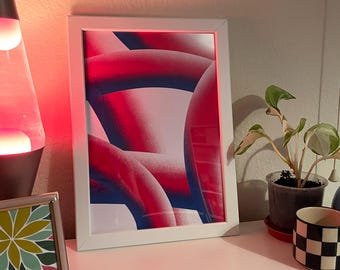 Abstract Blue and Magenta Cables print (A4)