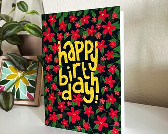 Happy Birthday Jungle Jumble (5X7) greeting card