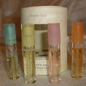Mary Kay Private Spa Sheer Fragrance Mini Mist Sample set Dreams Happiness Today Harmony vials 9 Sets sold Unique sturdy cardboard display