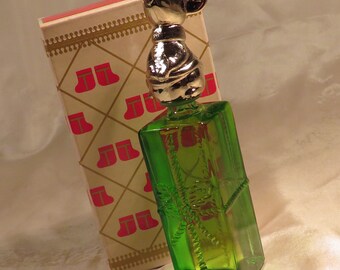 Avon Sweet Honesty Cologne Peek a Mouse fragrance 5&quot; tall Green glass 1.25 oz. In Collectible Book New Condition 1978-79 Christmas 2 Sold