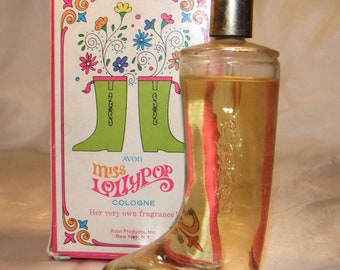 Avon fragrance Miss Lollypop boot Cologne 4-3/4 inches tall 2 oz. bottle perfume cologne NO BOX Specially for girls 12 & up Sale 50% off