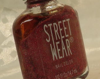 Stunning Red shimmer / glitter Nail Color polish Full size 1/2 fl. oz. or .50 oz. Revlon Street Wear brand
