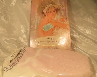 Avon vintage Discontinued Collectible! Pat and Powder Mitt About 6-7/8 inches long and 4-3/8 inches wide Bath And Body Skin body care wash