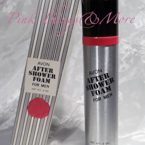 AVON After Shower Foam for Men Full size 7&quot; tall LG 4 oz. Metal canister In Collectible Book Novelty New condition 1965-77 InonasCosmetics