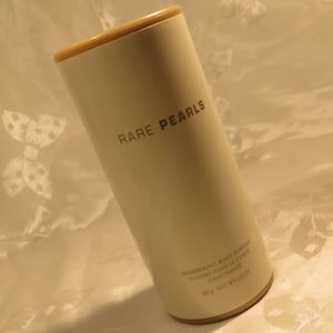 Avon Rare Pearls Shimmering Body Powder 1.4 oz. Full container Feel it soften silken & lightly scent skin fragrance 2 Sold InonasCosmetics