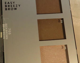 Lot of 3 shades of Brown-Item 705 in 1 Full size Silver Compact Complete Easy Breezy eye Brow eyebrow Powder Kit set Includes Dual-End Brush