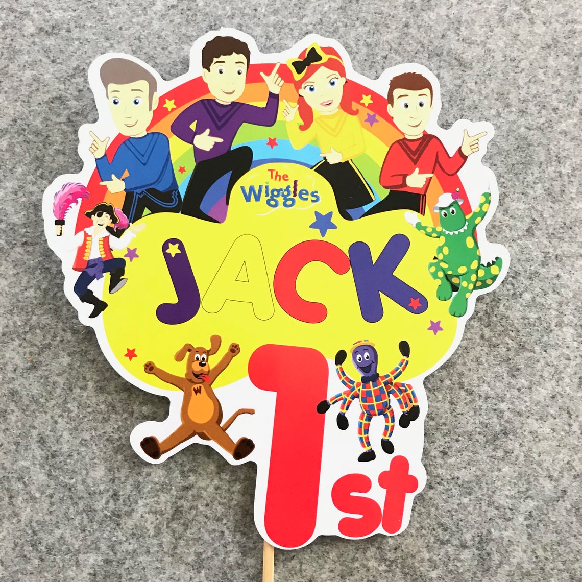 1x Personalised The Wiggles Cake Topper Pick. Party Supplies Etsy