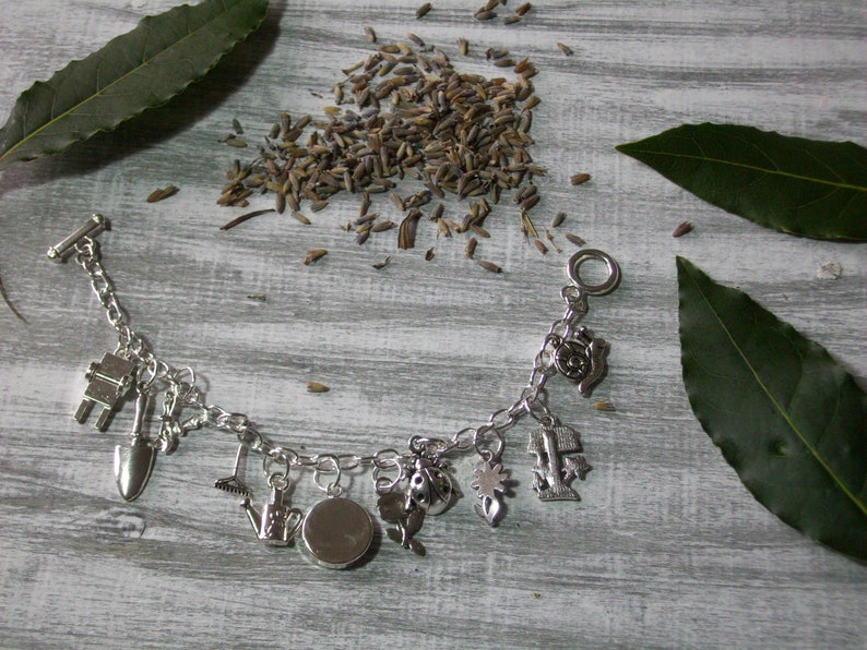 Gardening Charm Bracelet, Choice of Charms, Gift for Her, Horticulturalist, Keen Gardener Jewelry Present, Bracelet Box image 4