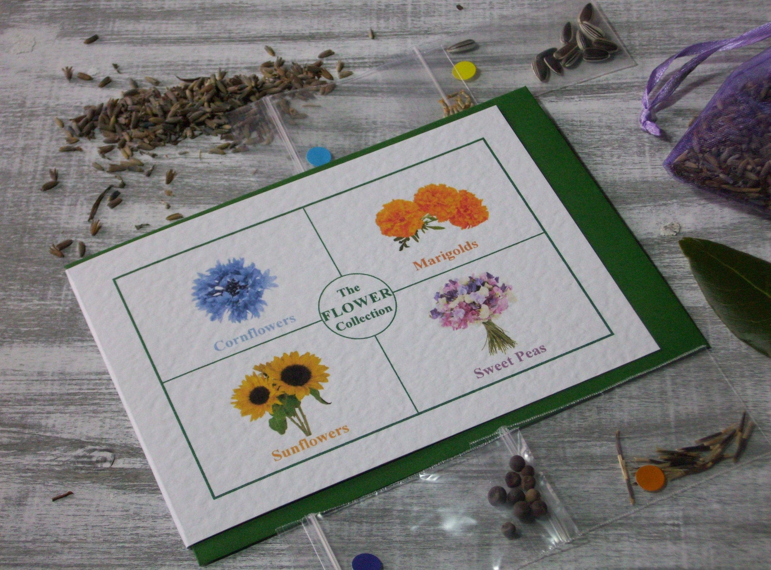 4 X Greeting Cards With Flower Seeds 4 Cards 4 Seeds Each Etsy