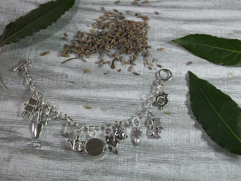 Gardening Charm Bracelet, Choice of Charms, Gift for Her, Horticulturalist, Keen Gardener Jewelry Present, Bracelet Box image 3