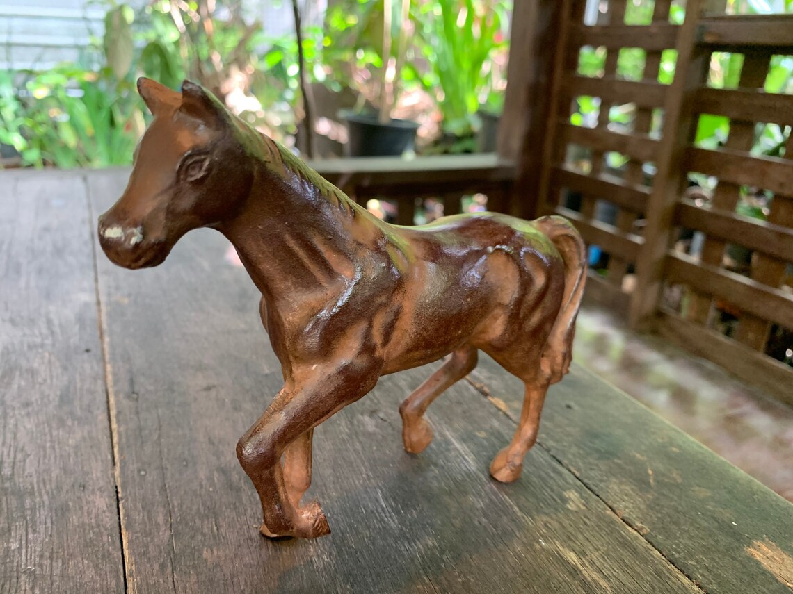 Vintage Cast Iron Horse Metal Solid Horse Sculpture Etsy