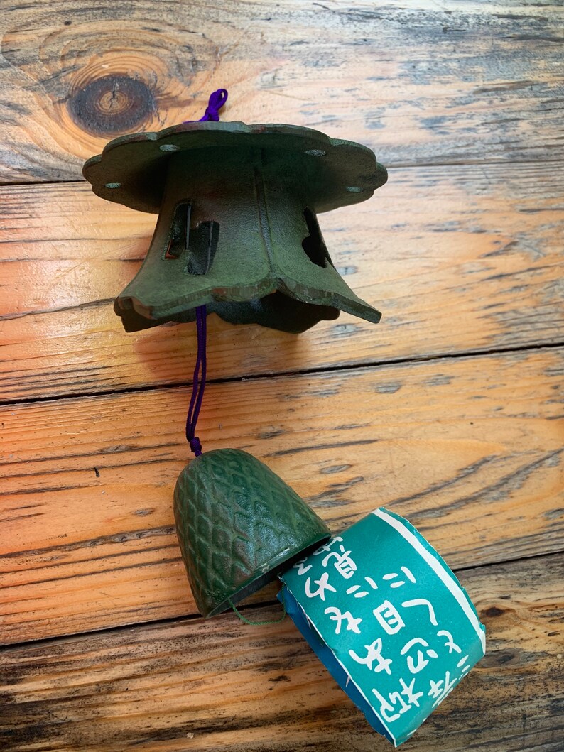 Vintage Japanese Cast Iron Temple Form Wind Chime Hanging Bell Etsy
