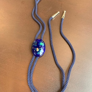 Vintage Keramik Unisex Halskette Blau und Grün