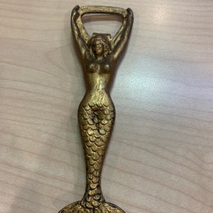 Japanese Cast Iron Mermaid Bottle Opener Metal Opener
