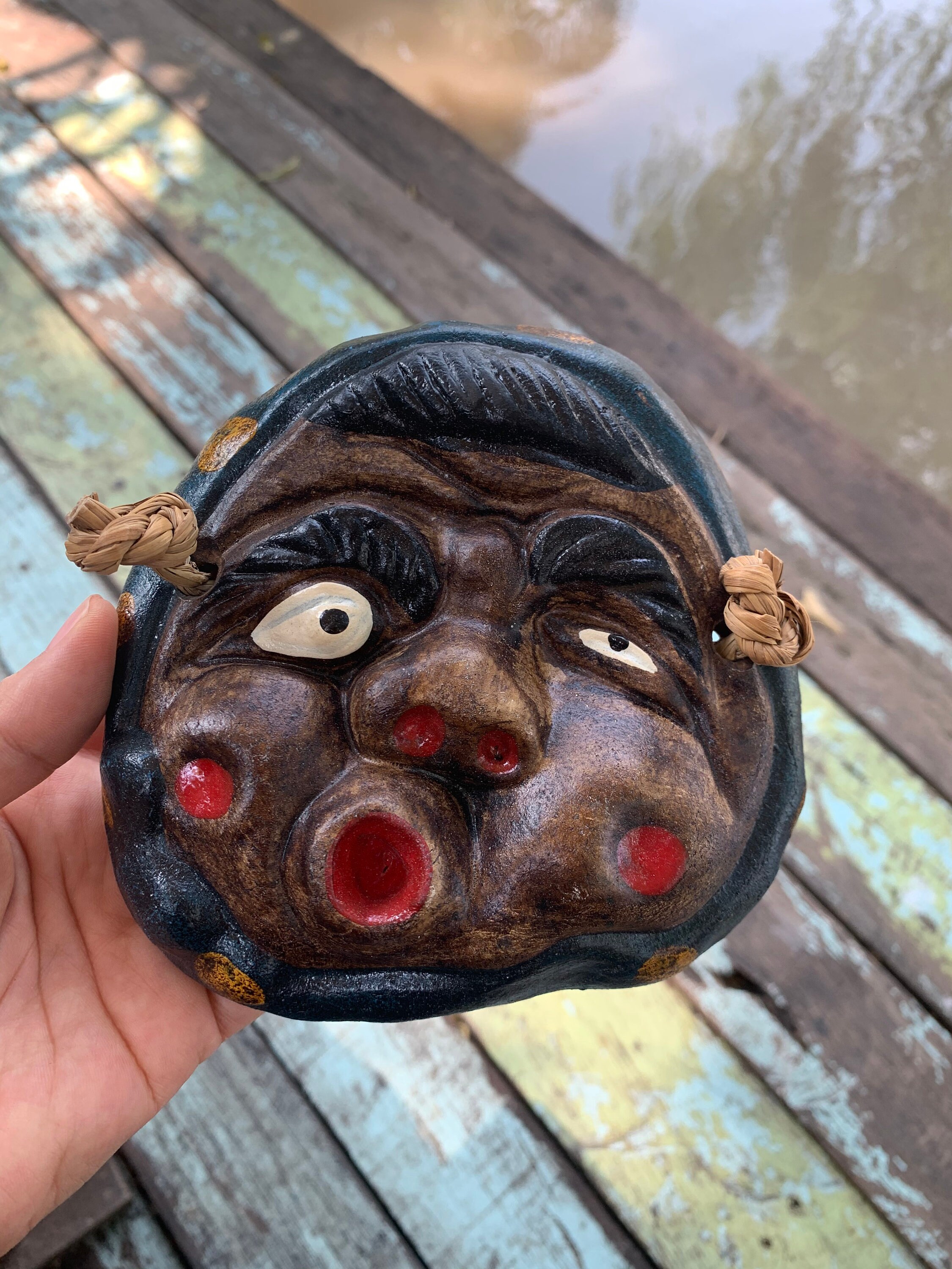 Vintage Japan Mask Clay Hyottoko Mask Home Decor Mask Etsy UK