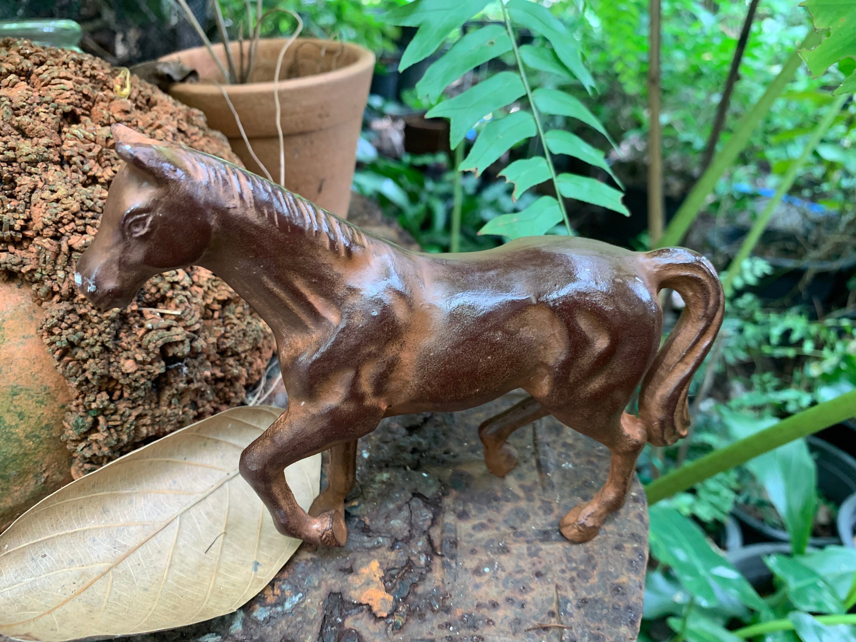 Vintage Cast Iron Horse Metal Solid Horse Sculpture Etsy