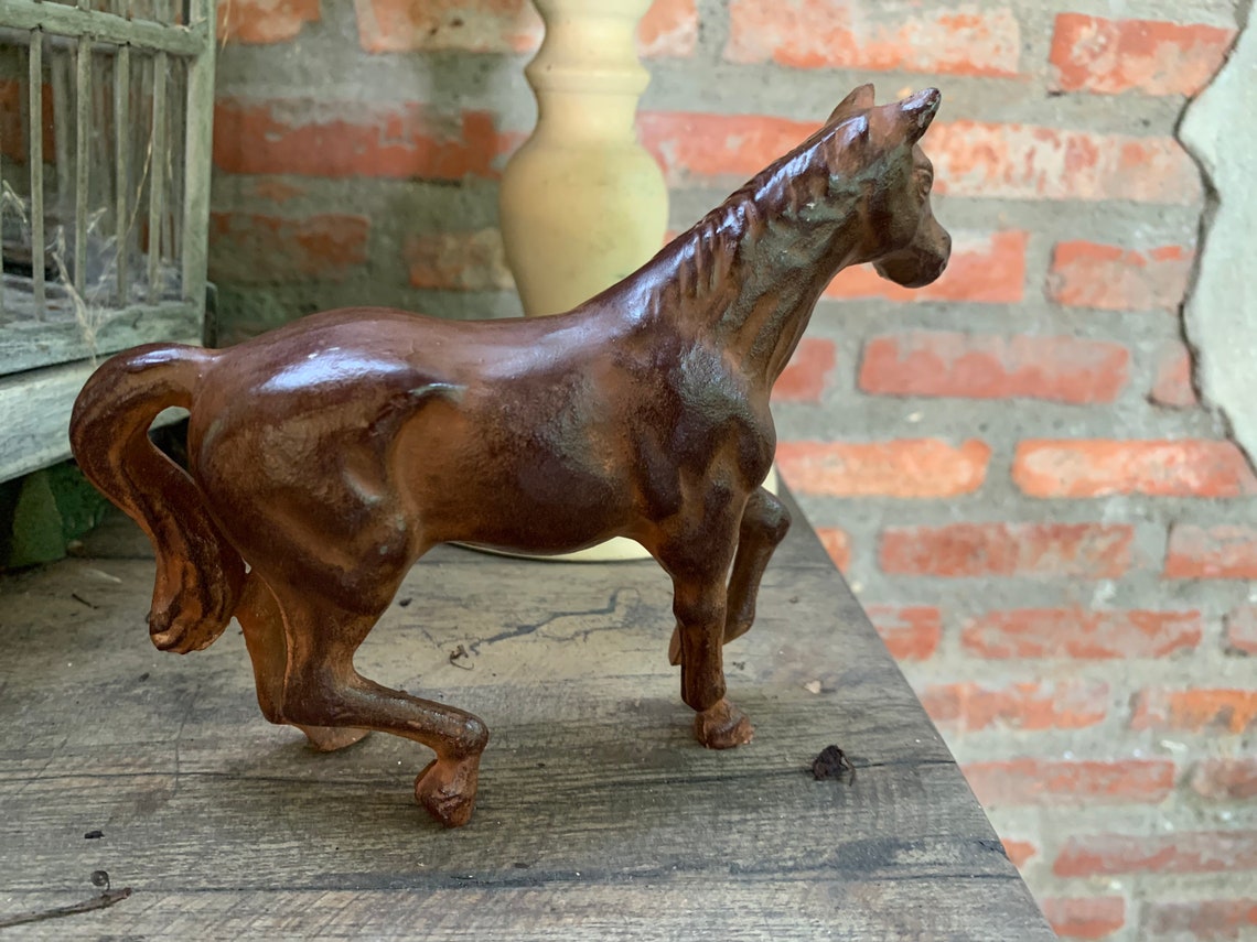 Vintage Cast Iron Horse Metal Solid Horse Sculpture Etsy