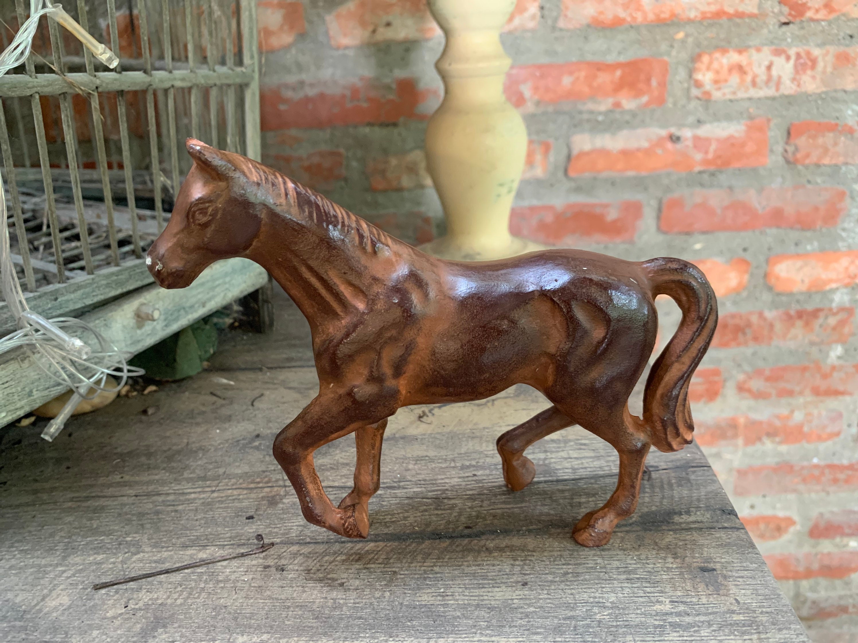Vintage Cast Iron Horse Metal Solid Horse Sculpture Etsy
