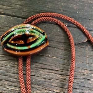 Vintage Ceramic Unisex Bolo Tie Necklace