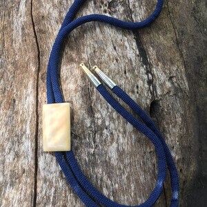 Vintage Bolo Tie Necklace, marble bolo tie