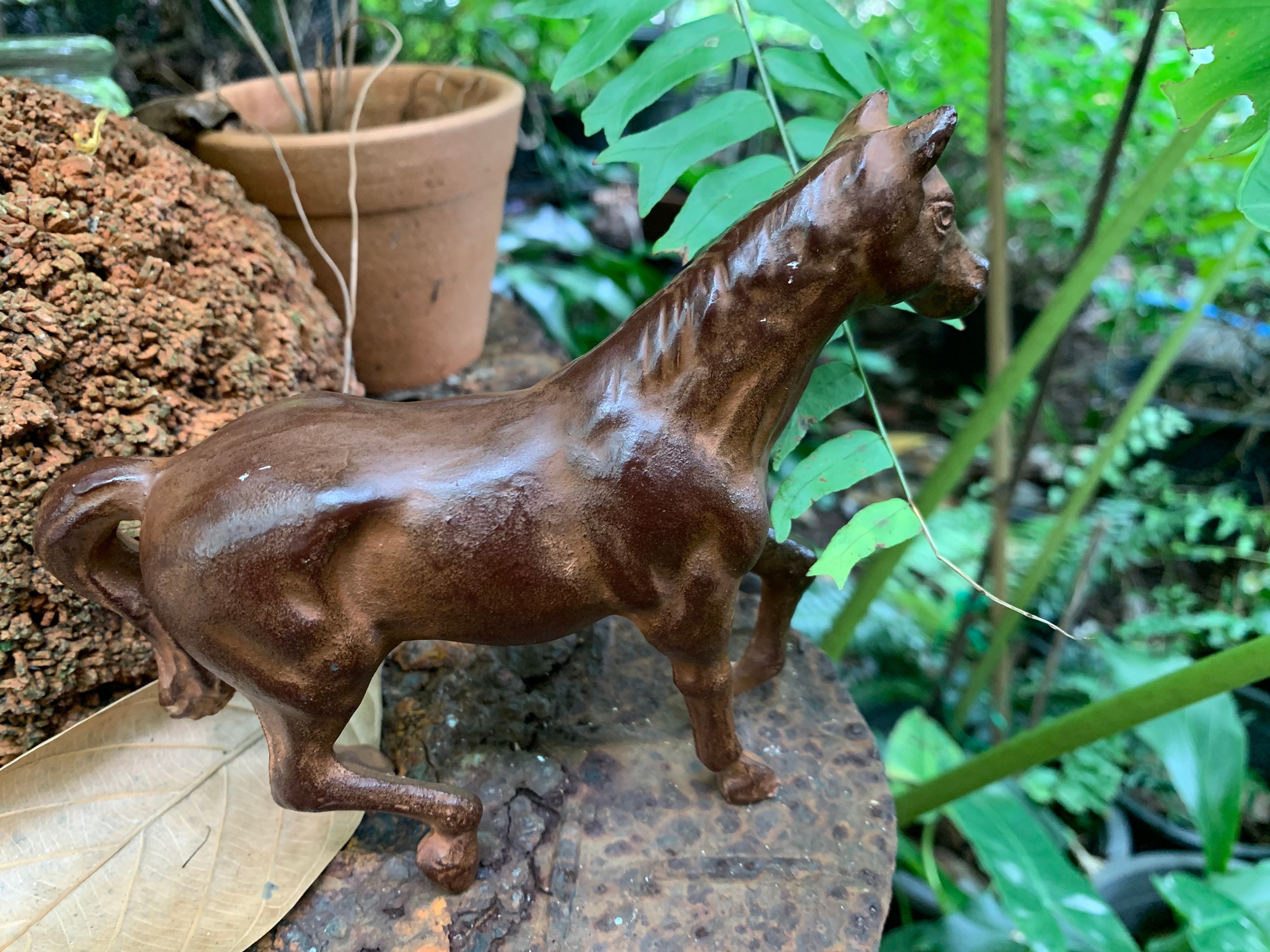 Vintage Cast Iron Horse Metal Solid Horse Sculpture Etsy