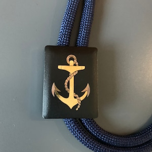 Vintage metal Bolotie anchor Bolo Tie Necklace